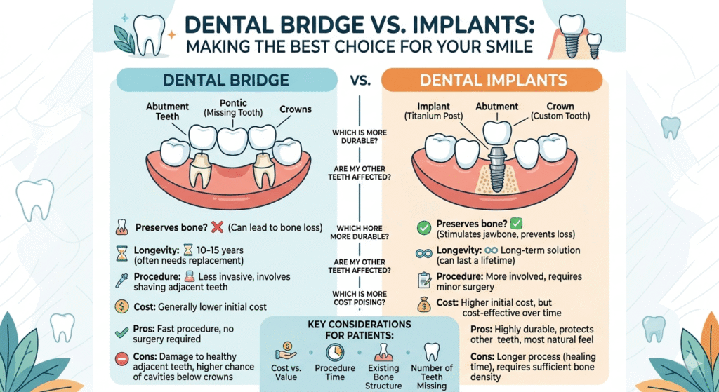 Dental Bridge vs Dental Implants