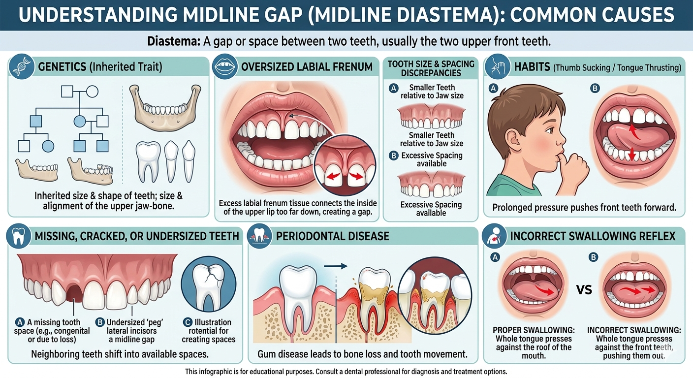 Causes of Midline Gap (Midline Diastema) | Vadodara